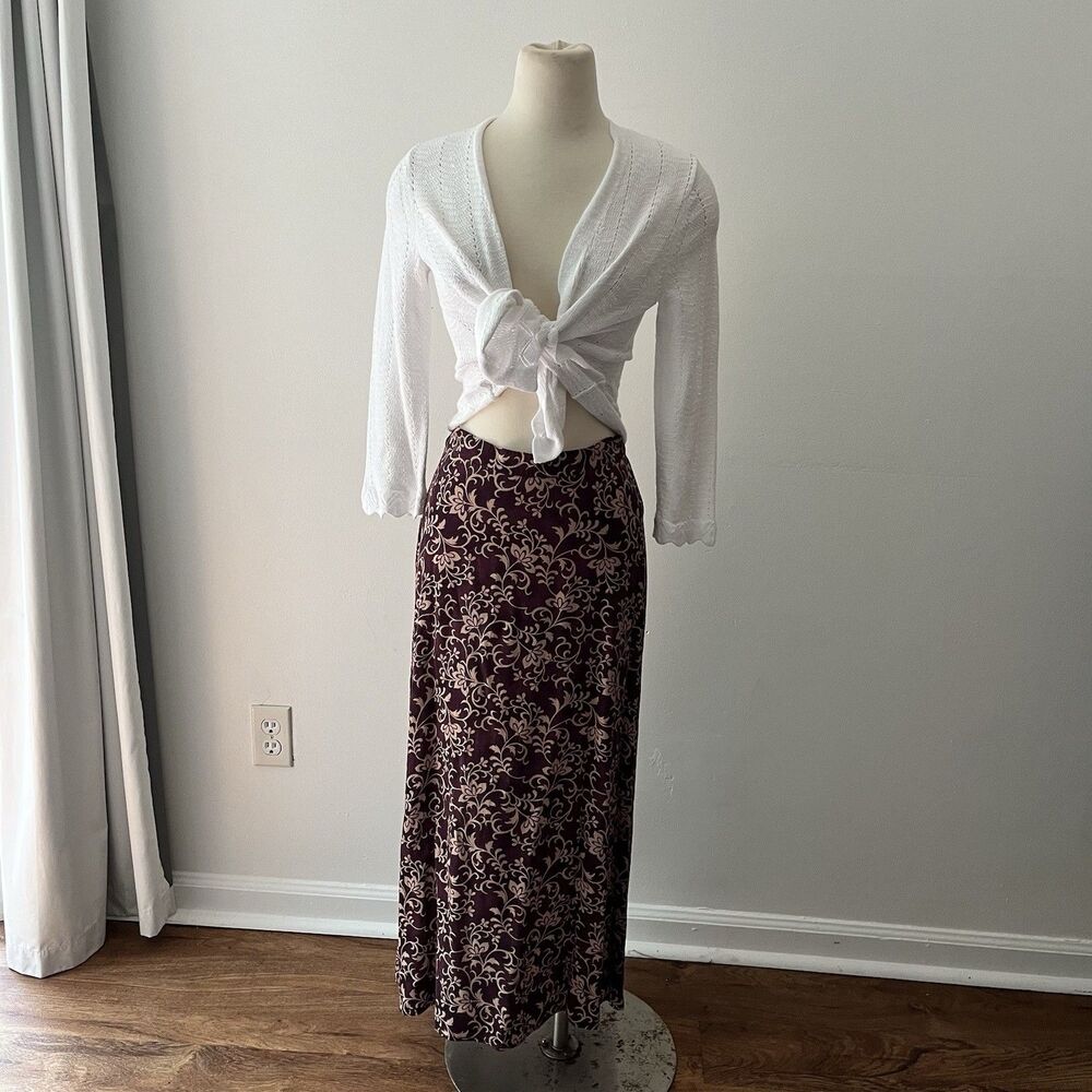 Women’s Vintage 90s Maxi Skirt KY Derby Summer Floral Cottagecore Grunge